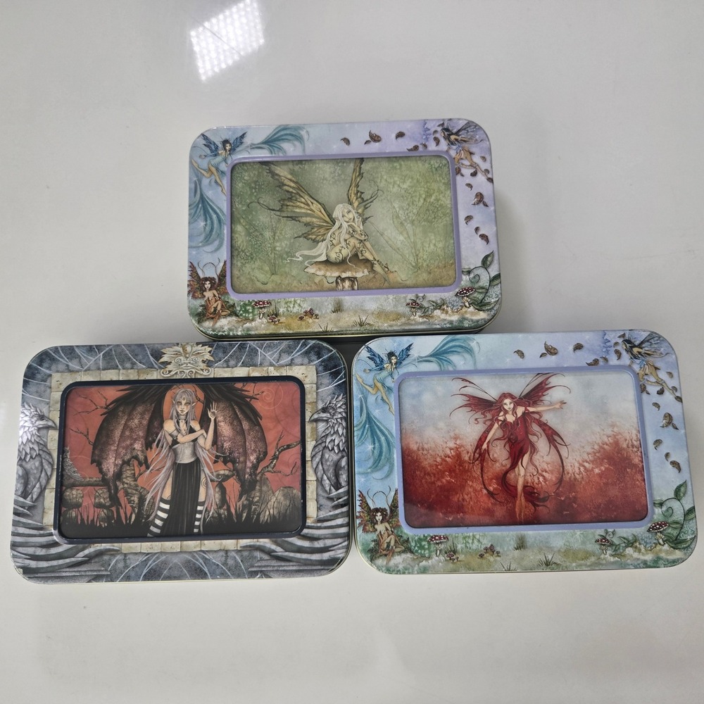 Amy Brown Fairy Collectible Tins Set of 3 Vintage Tree-Free Greeting Fantasy Art